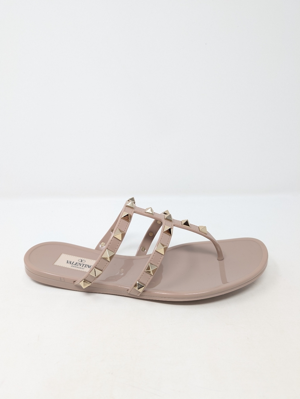 Valentino Garavani RockStud Jelly Thong Nude Caged Sandals Flip Flops Size 36 - Picture 2 of 10